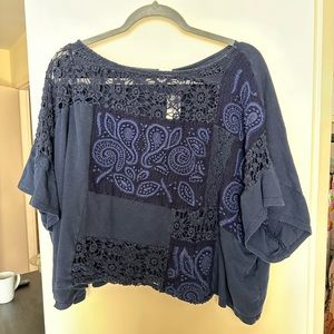 Anthropologie blue blouse